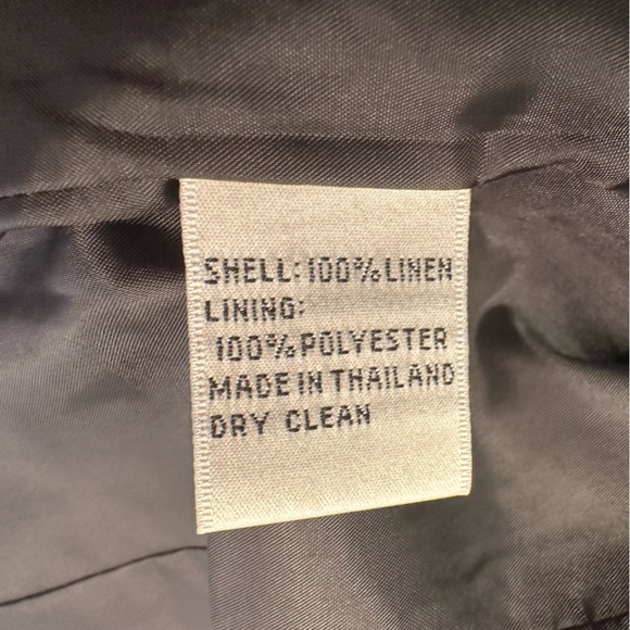 Talbots 100% Irish Linen Open Front Women’s Sz 10 Black Blazer Jacket Vtg - Picture 5 of 7